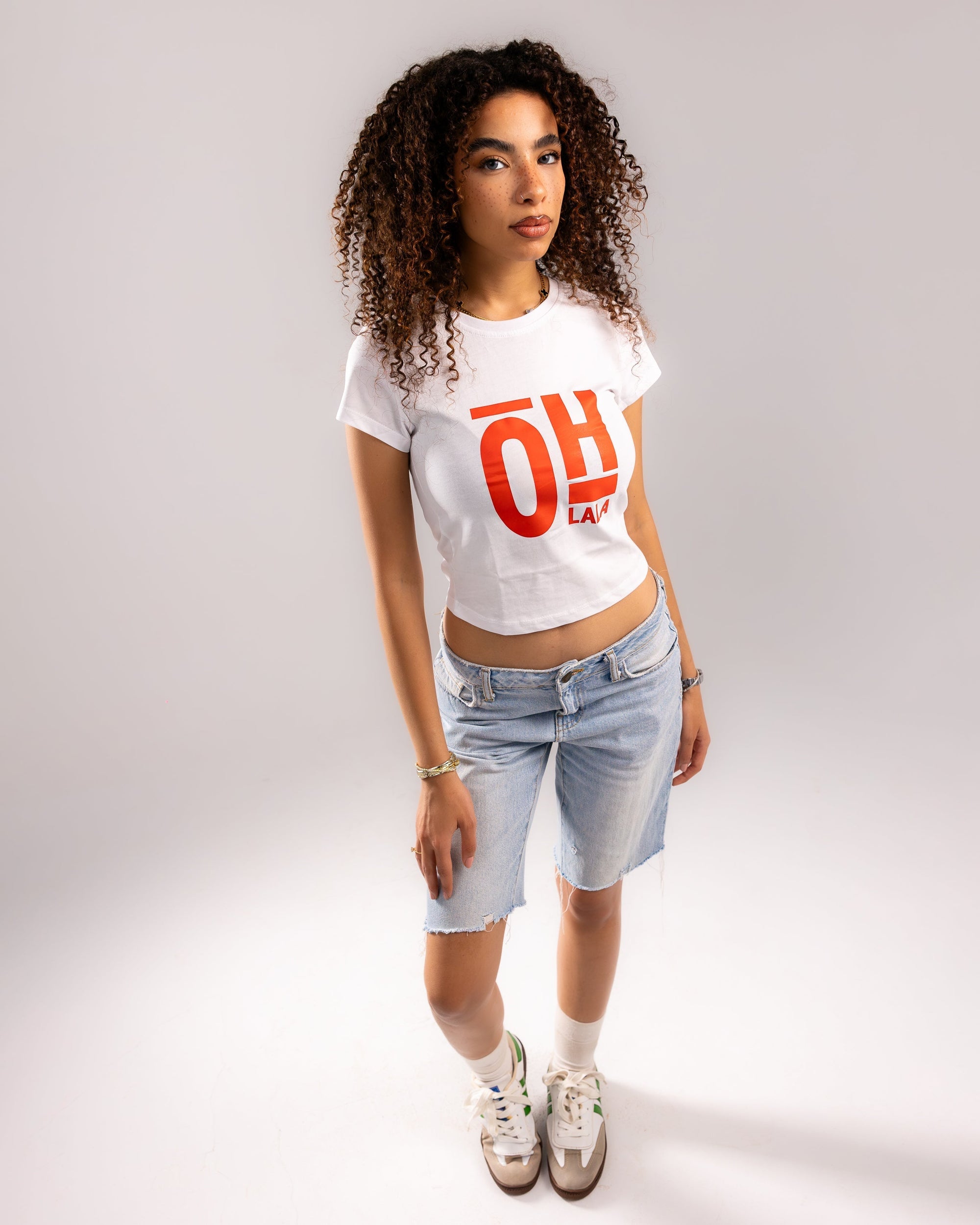 The Hot One Cropped Tee - White