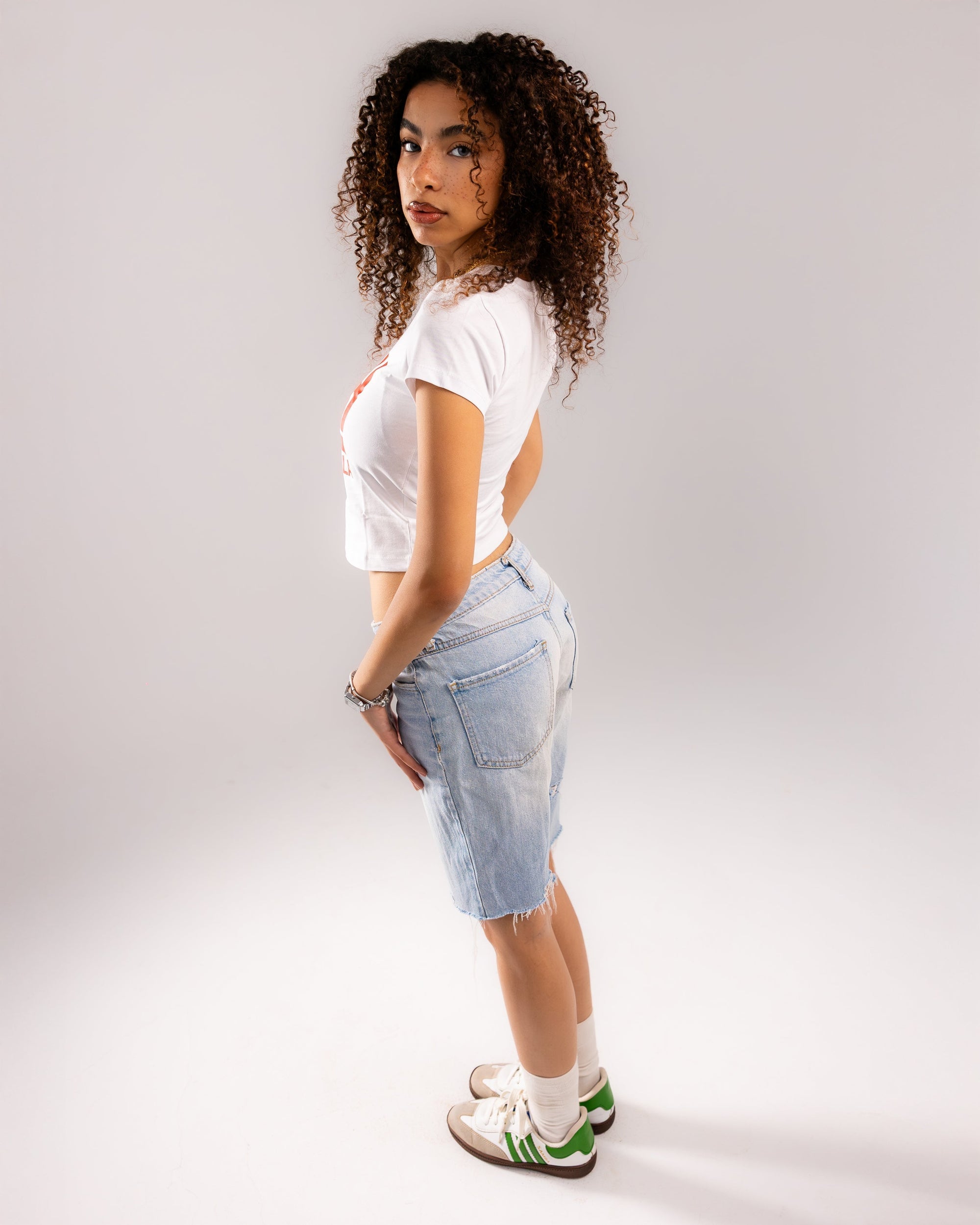 The Hot One Cropped Tee - White