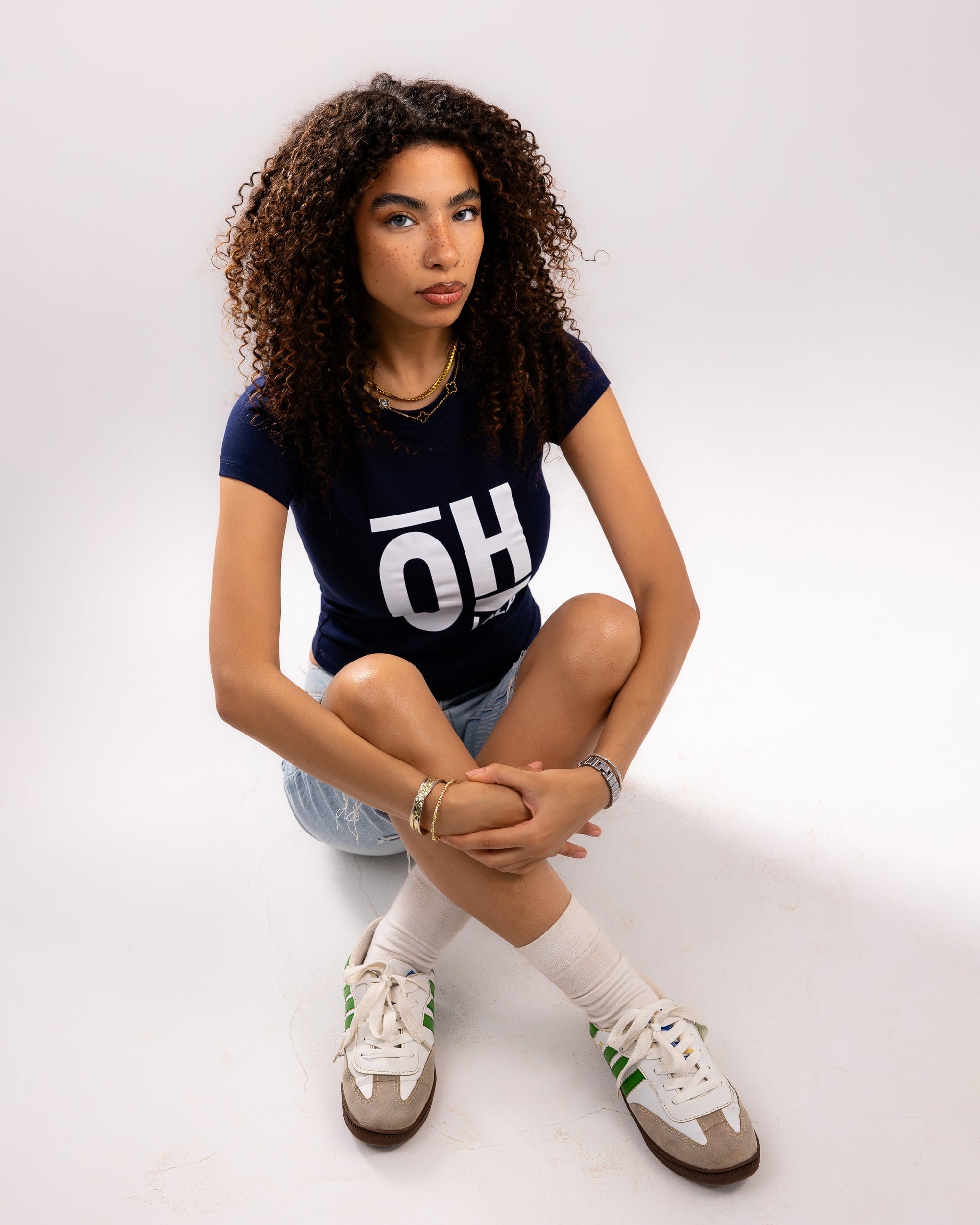 The Hot One Cropped Tee - Navy