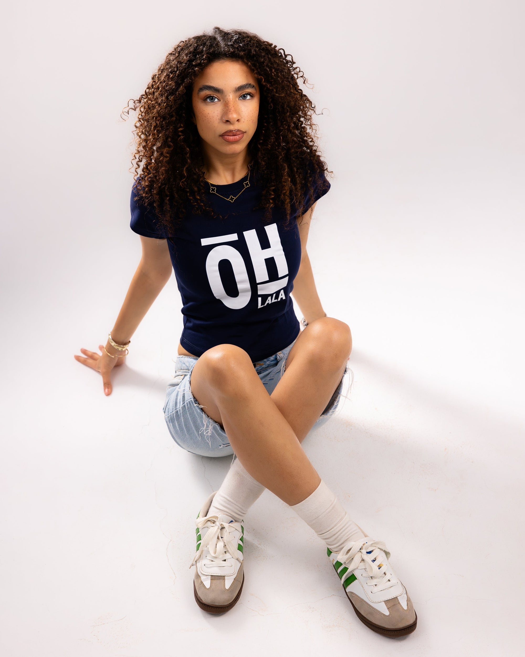 The Hot One Cropped Tee - Navy